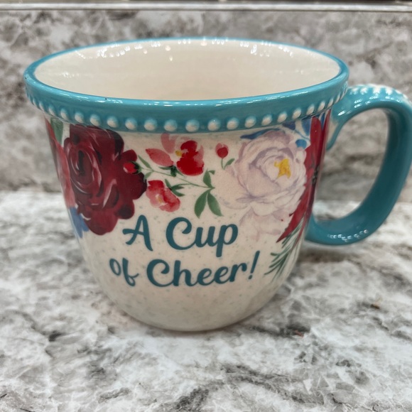 The Pioneer Woman Other - 🎄 New Pioneer Woman Wishful Winter A Cup of Cheer! Teal Ceramic Mug